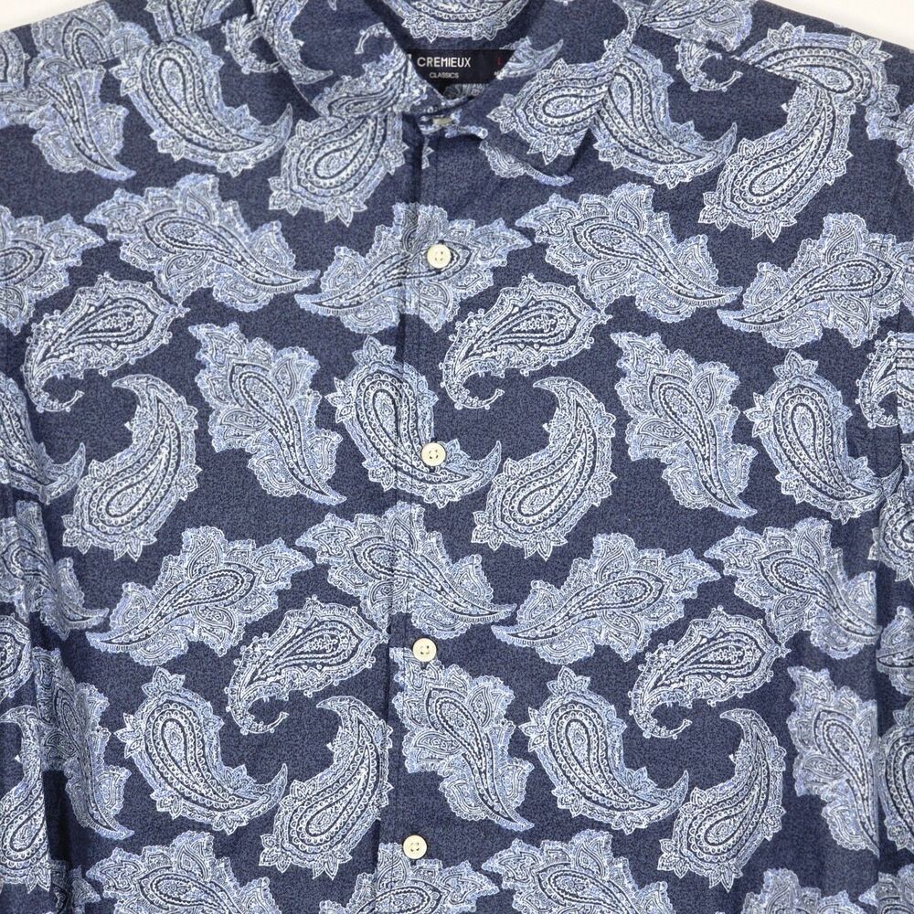 Daniel Cremieux Classics Men's Large Blue Paisley Long Sleeve Button Up Shirt - Picture 2 of 7